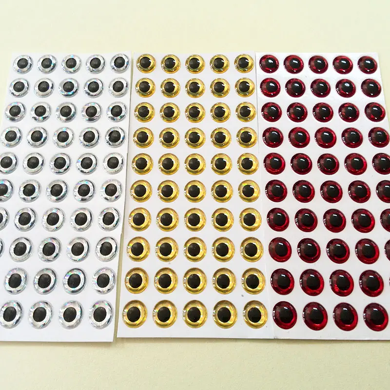 Mezcla de tres colores, novedad de 2023, ojos de señuelo de pesca 3d, elija tu tamaño, cantidad: 600 unids/lote - imagen 3