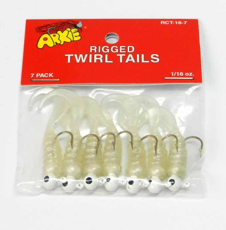 Señuelos de pesca, cebo de lubina, cebo suave, cabeza de plantilla, colas giratorias, cebos de gusano, bolsa de 7 piezas - imagen 5