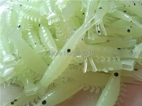 JYJ100pcs 4cm plástico suave mini luminoso pequeño señuelo de camarones, pesca de camarones suave, señuelo de camarones suaves aparejos de pesca - imagen 4