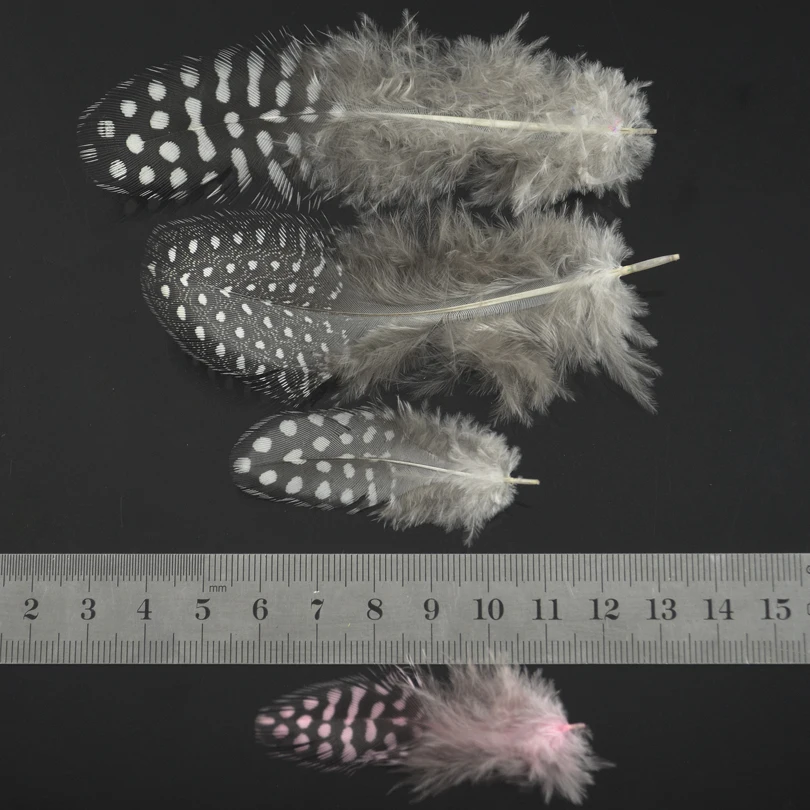 MNFT 50 unids/lote colores mezclados Combo pluma de pollo perla de Guinea para Material de atado de moscas/señuelo de insectos de pesca con mosca DIY - imagen 3