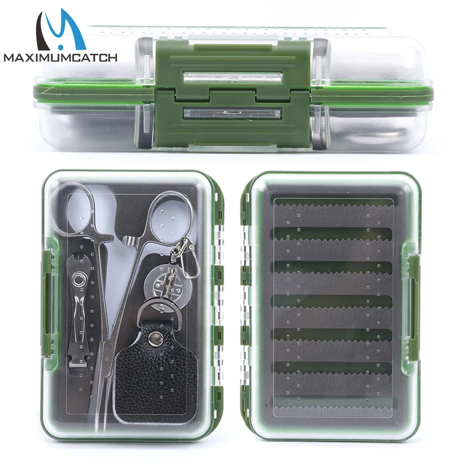 Kit de herramientas de pesca con mosca Maximumcatch con caja impermeable, accesorios para corriente, fórceps, Retractor, pinza y moscas - imagen 3