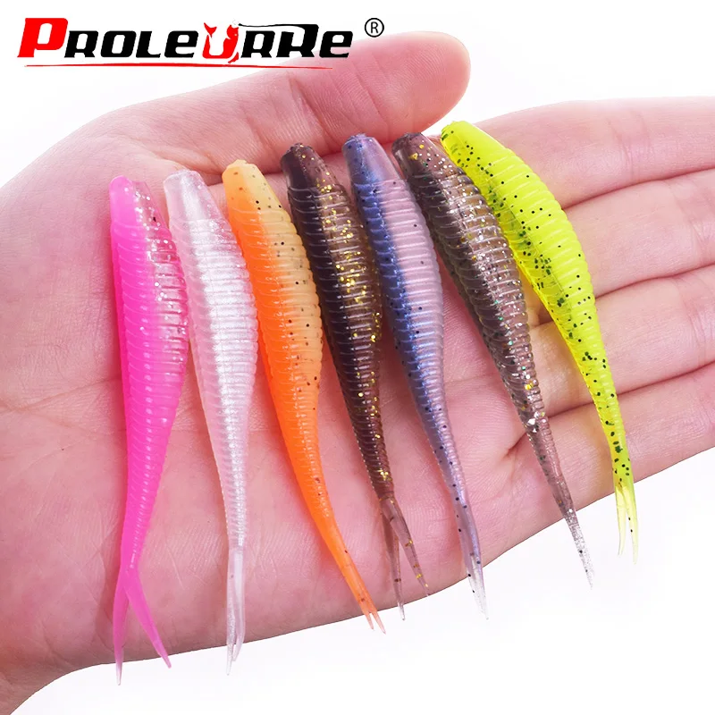 Jig Wobblers cebo suave de gusano, 7cm, 1,8g, lentejuelas doradas de silicona, aparejos de gusano, 10 unidades - imagen 5