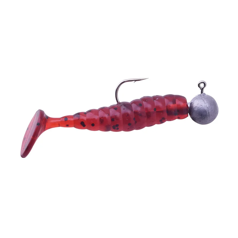 Señuelo Artificial suave para Pesca con mosca, cebo de goma de silicona, Swimbaits Jig Wobbler Head, 1,3g, 40mm, 20 unids/lote - imagen 3