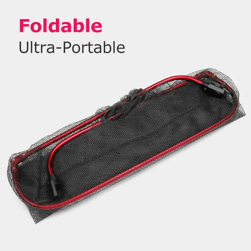 Red de pesca triangular plegable, aleación de aluminio, 40cm/60cm de profundidad, mango portátil, Red de aterrizaje, poste de pesca, red plegable, aparejos - imagen 2