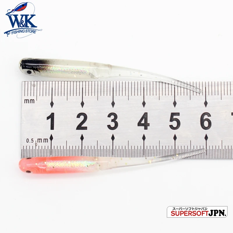 Mini cebo suave de 6 cm con cola de Pin, paquete de 10 Uds. Para aparejos de tiro, Señuelos de pesca de lubina y roca con ojos 3D, envío rápido - imagen 5