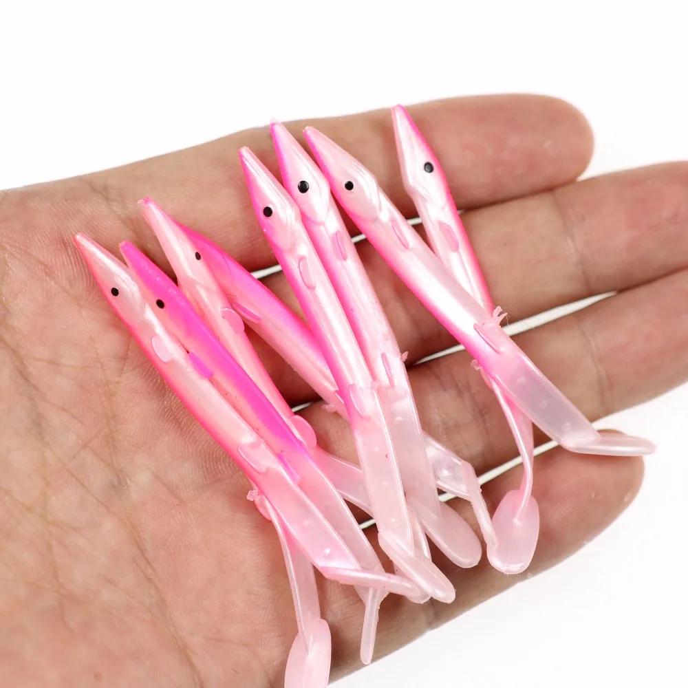 Bimoo, 10 Uds., cebo blando para pescado, aparejo Sabiki, estilo Anguila, señuelos de gelatina, cebos de pesca de agua salada - imagen 5