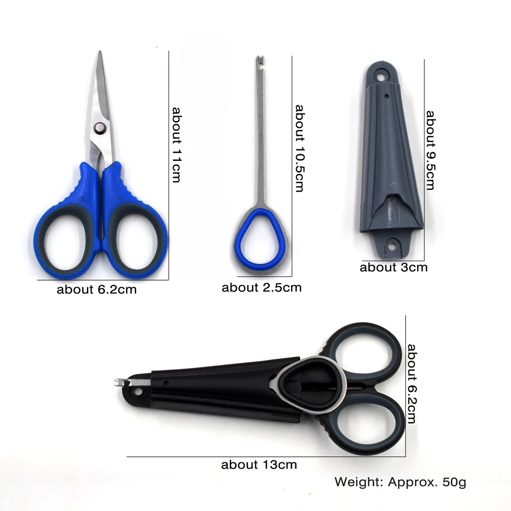 MNFT 1 Juego de alicates de Pesca, tijeras, Cortador de línea, herramienta para quitar el anzuelo para caja de Pesca, accesorios de Pesca, tijeras de Pesca portátiles - imagen 2