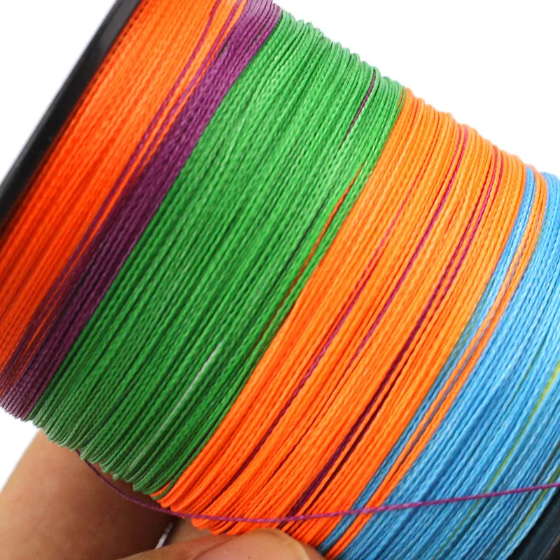 Línea de pesca trenzada, 4 cables trenzados, 100m, línea de PE, señuelo oceánico colorido, fundición larga 1,0-8,0 #   Línea - imagen 3