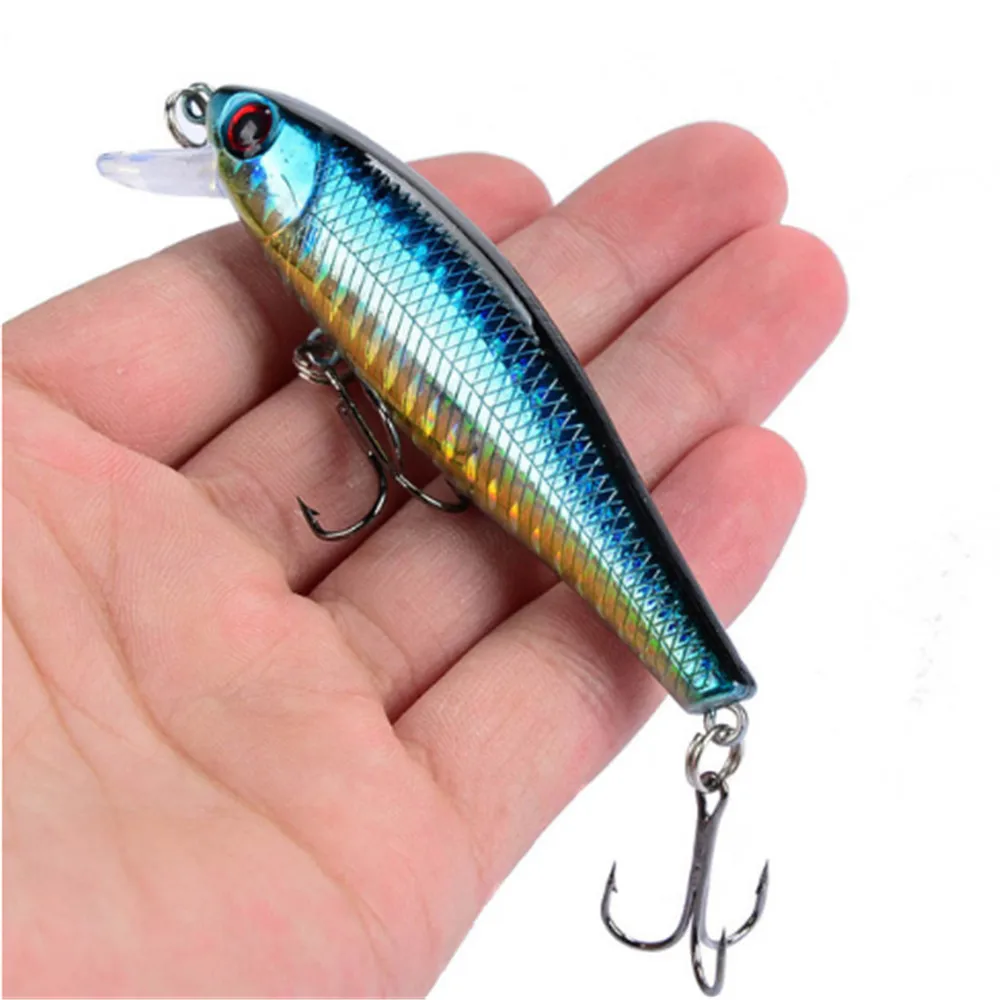 Señuelo de pesca Minnow, cebo duro Artificial biónico, ojos 3D, 8,5 cm, 9,2g, flotante, Wobbler, Crankbait, aparejos de pesca de curricán de lubina, 1 ud. - imagen 4