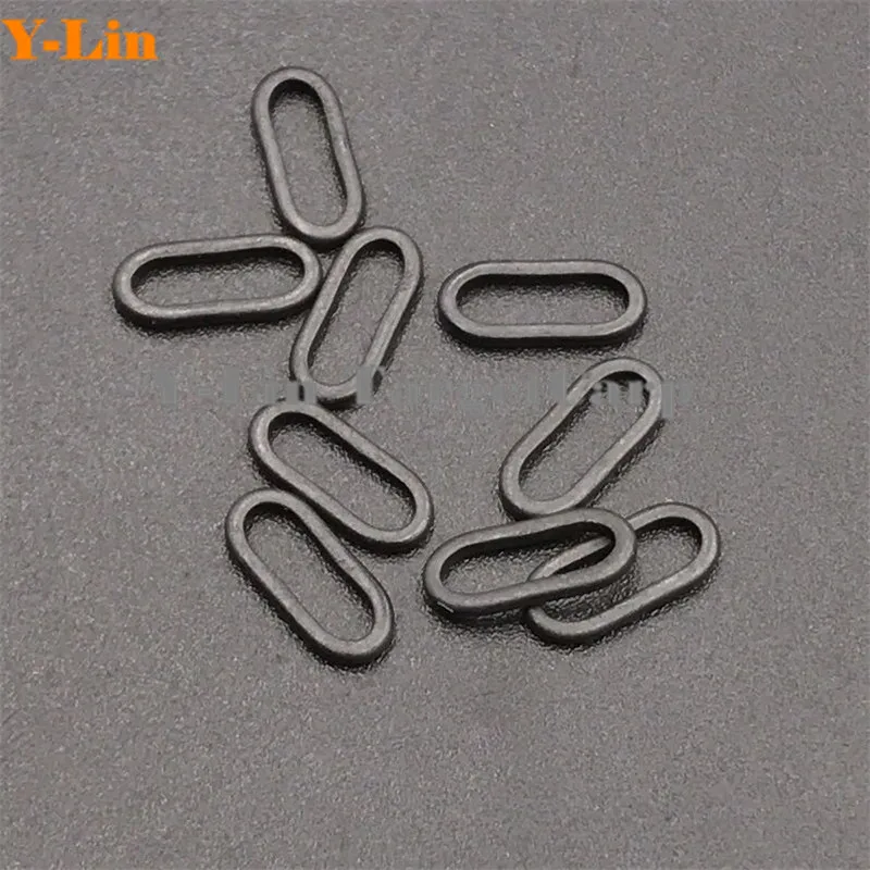 Aparejos de pesca de carpa, anillos de aparejo encubiertos, ganchos de enlace ovalados, anillos de aparejo negro mate, anillos redondos ovalados, Micro anillos de aparejo de pelo - imagen 3