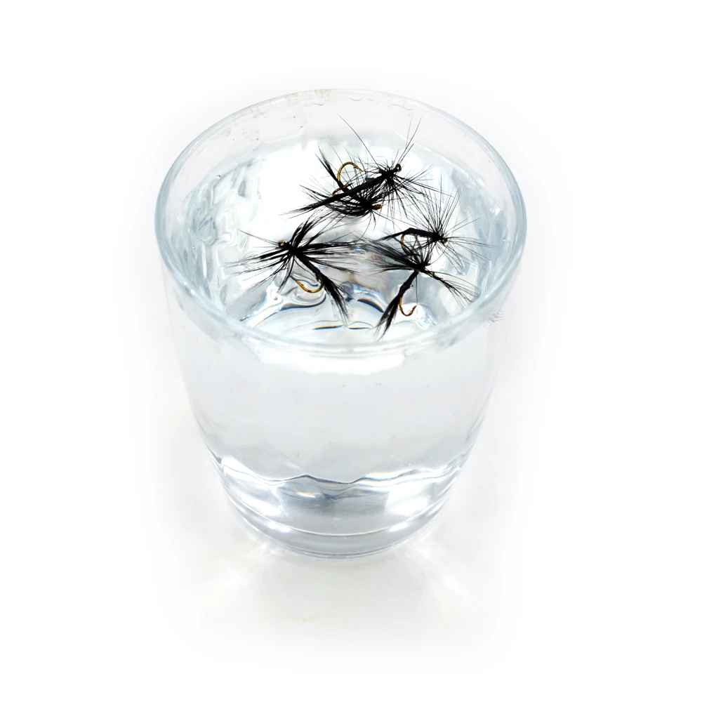 MNFT-señuelo de pesca con mosca de Mosquito negro, cebo para trucha, ninfa, moscas, gancho seco, 10 Uds. - imagen 4