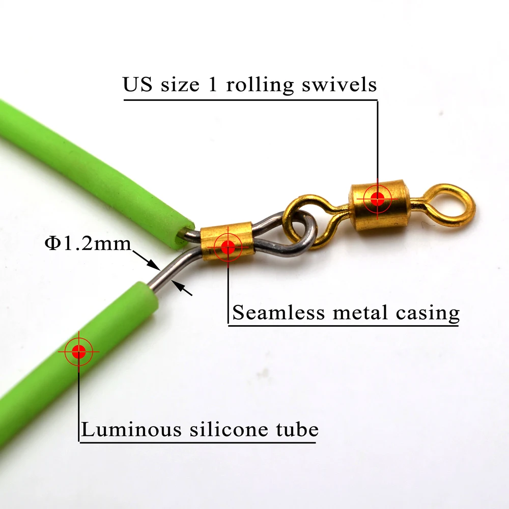 MNFT-soporte de equilibrio de pesca, tubo luminoso de 7cm/11cm, lamas antienredos con gancho giratorio, conector de señuelo giratorio, 6 uds. - imagen 4