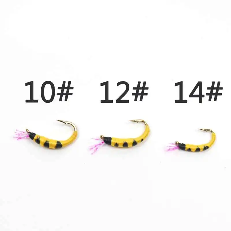 ICERIO-anzuelo de pesca, 8 unidades, Pupa Larva, ninfas, trucha, señuelos de mosca
