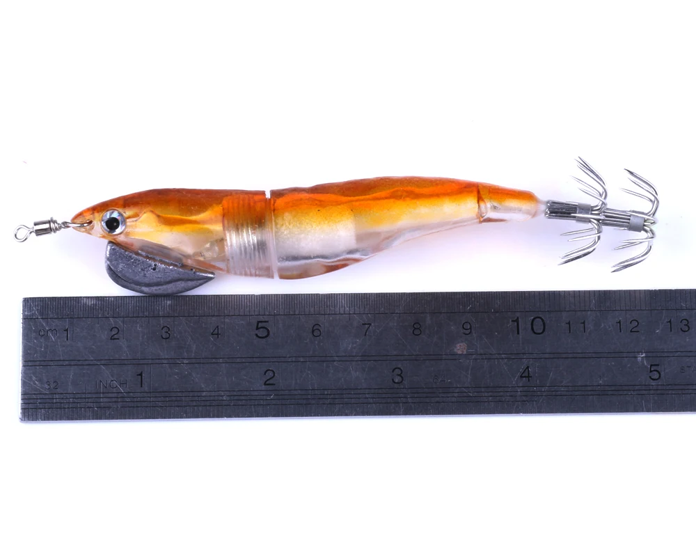 Señuelo luminoso de pesca nocturna, anzuelo de calamar, luz Flash, Wobblers, 1 unidad, 12,8 cm, 18,4g