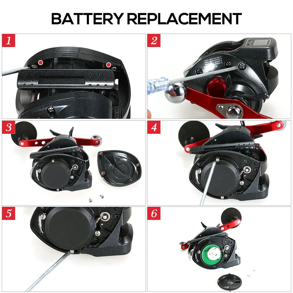 Señuelo eléctrico Digital con pantalla LED, carrete de pesca de fundición 13 + 1BB 6,3: 1, pomo redondo, mango de Metal, rueda de Baitcasting T4 - imagen 3