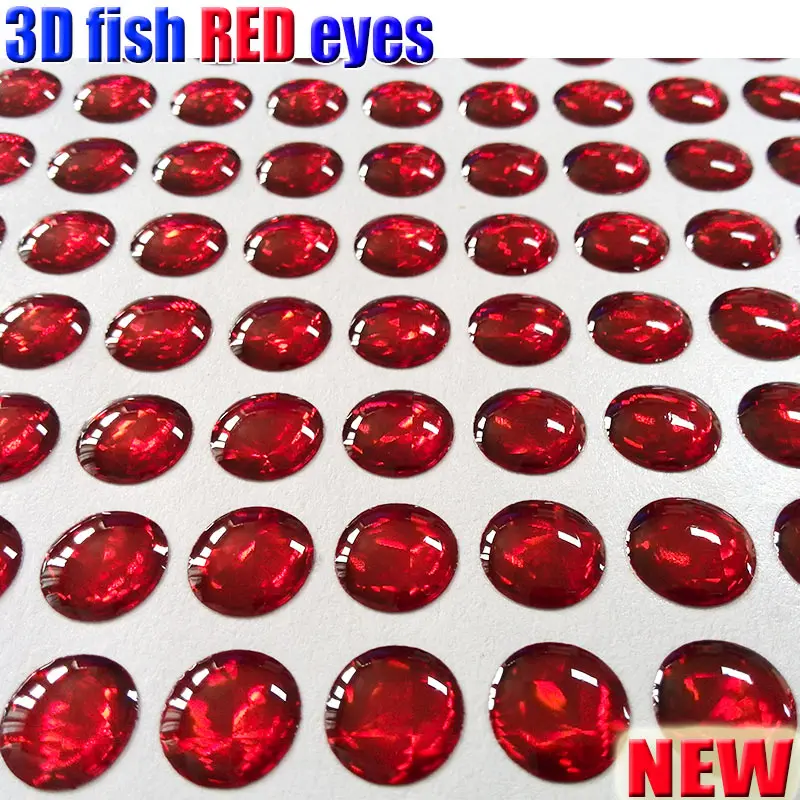 Ojos de señuelo 3d para atar moscas, cebo de color sólido, 500 unidades por lote, color rojo, 2022 - imagen 2