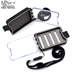 MNFT 1 Uds caja de moscas de pesca con mosca accesorios de pesca contenedores de almacenamiento impermeable con bolsillo mosca ninfa cajas de señuelos