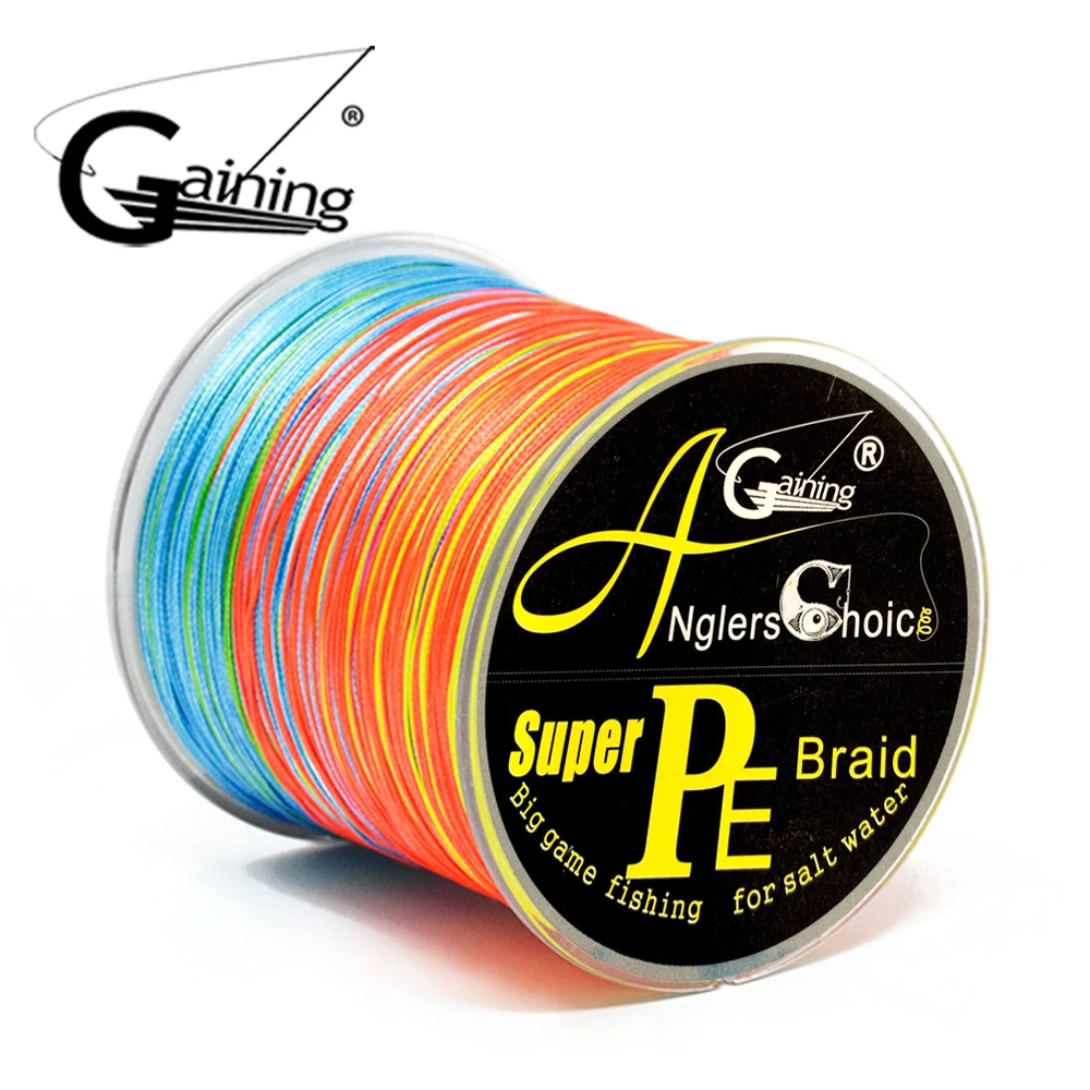 Un carrete de hilo de pescar. Es un hilo de pescar trenzado de colores, que se utiliza normalmente por su resistencia y propiedades de baja elasticidad.