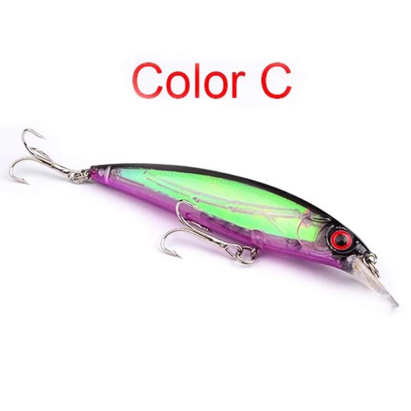 KMRESA 1 Uds pececillo flotante 11cm 13,4g señuelo de pesca láser cebo Artificial duro ojos 3D pesca Wobblers Crankbait - imagen 5