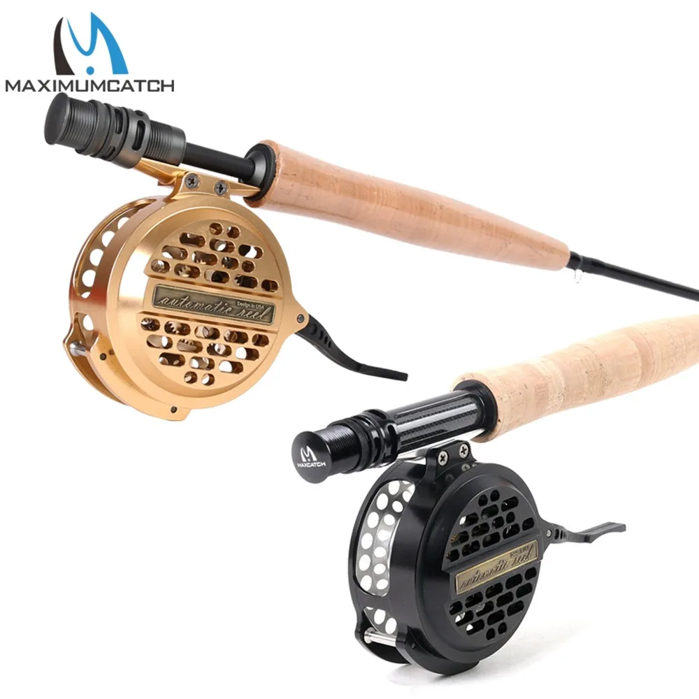 Carrete de pesca con mosca automático Maximumcatch, aluminio mecanizado Y4 70, carrete con mosca súper ligero plateado/negro - imagen 4