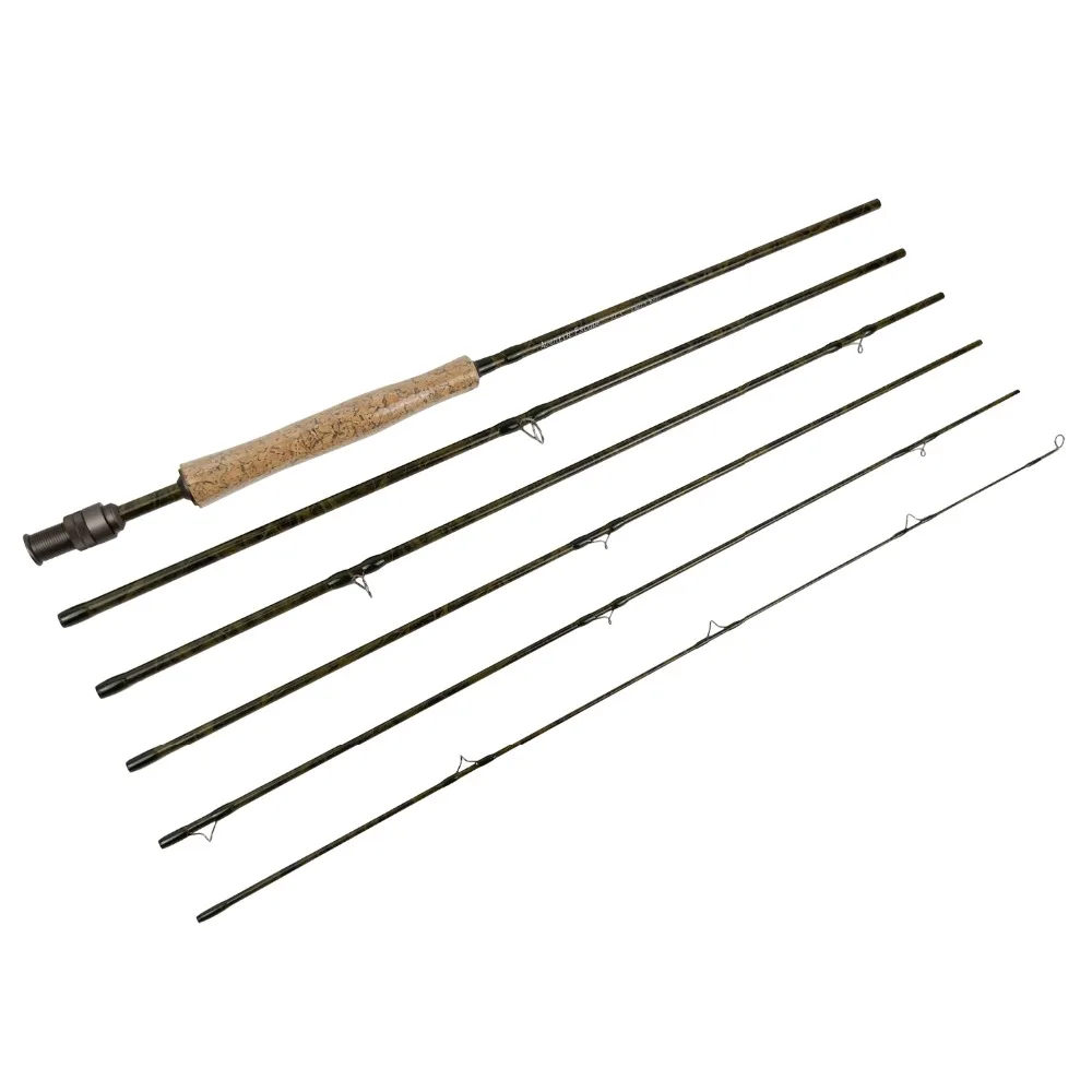 Aventik-cañas de pescar con mosca de viaje IM8 24T, 100% fibra de carbono, de acción rápida, ligeras, Color verde camuflaje rosa - imagen 5