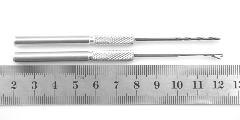 MNFT 1 Juego de taladro de cebo de aluminio + aguja de ganchillo pesca de carpa Boilie cebo pesca aparejo de pelo Kit de herramientas accesorio - imagen 4