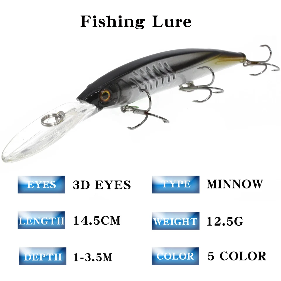 Juego de Señuelos de Pesca, nuevos señuelos de Pesca con lengua larga Isca Artificial Wobbler, aparejos de Pesca de 14,5 CM/12,2G, venta al por mayor, 1 unidad - imagen 2