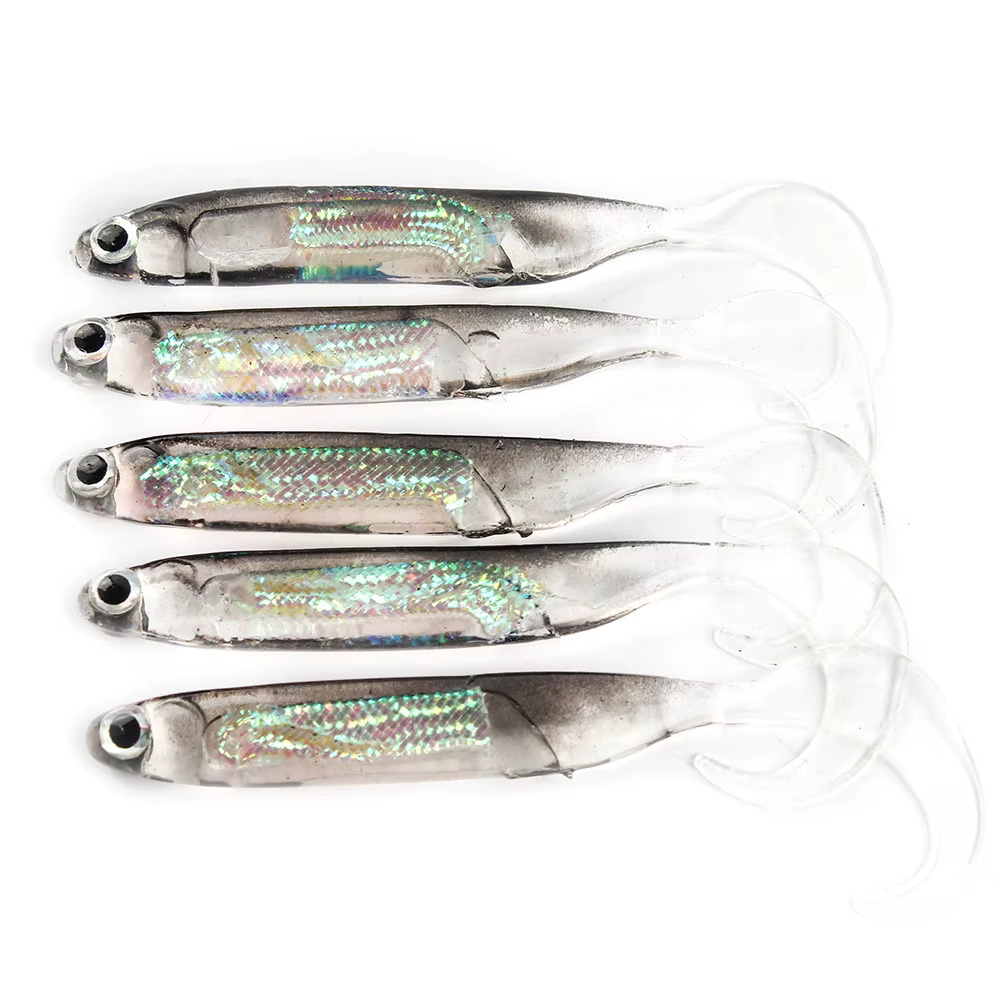 Cebo Blando Paddle Tail con Lentejuelas Arcoíris para Spinner - imagen 4