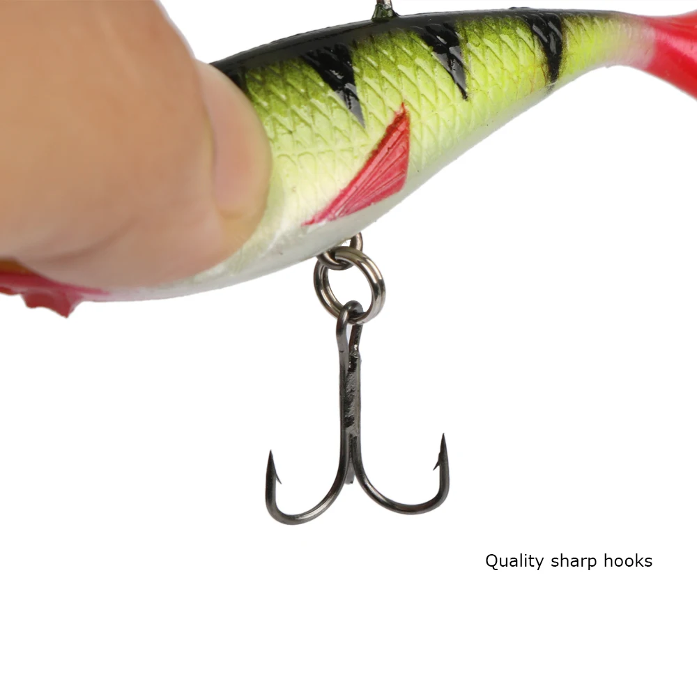 Goture-señuelo de pesca Swimbait Wobbler, cebo Artificial de silicona suave con cabeza de plomo, accesorios de pesca de carpa, 8,5 cm/10,8g, lote de 5 unidades - imagen 3