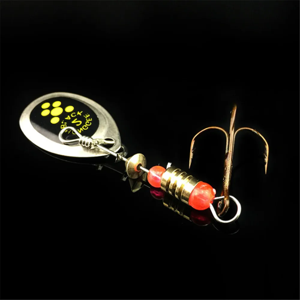 FISHINAPOT-señuelo giratorio de Metal para pesca, anzuelo giratorio de 6cm y 2,5g, con lentejuelas, Wobbler, Crankbait, 1 unidad - imagen 2