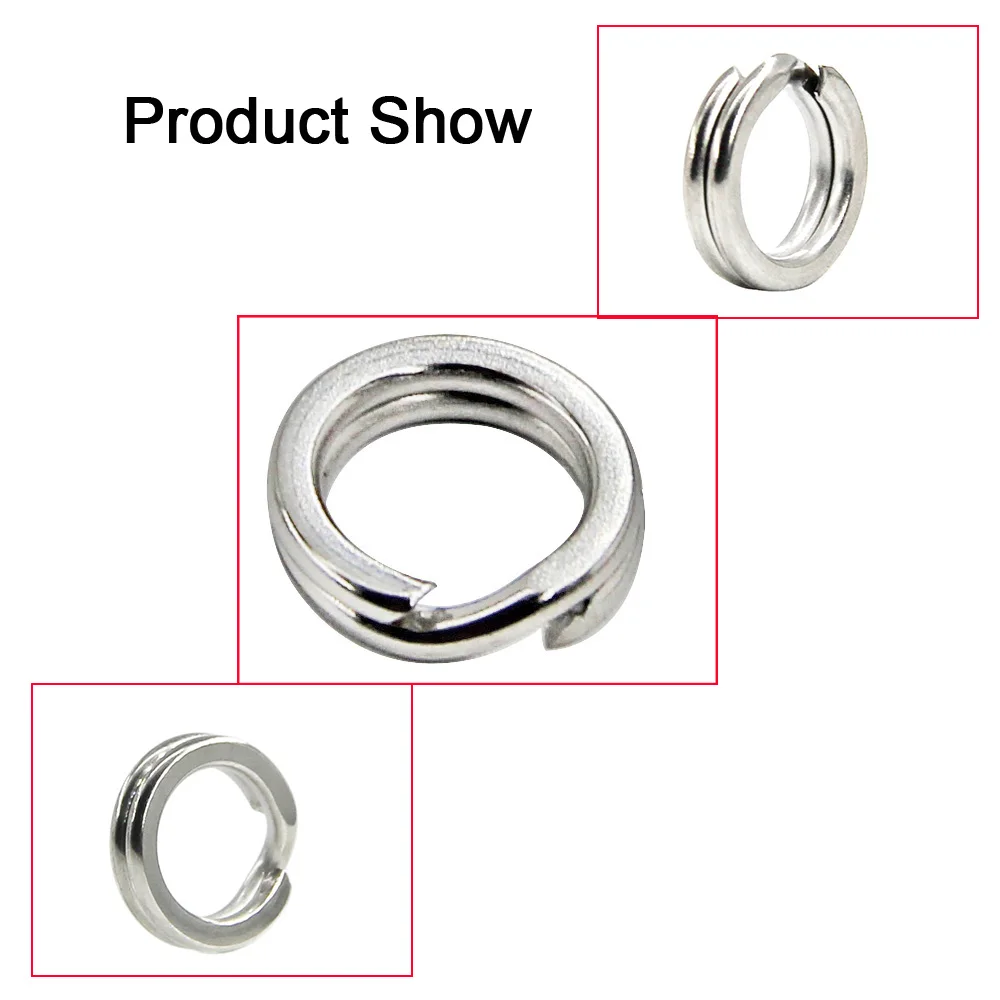 Shaddock-Anillos divididos de pesca de acero inoxidable, Conector de bucle de doble círculo, accesorios de pesca de carpa, 200 piezas, 4,5-8,5mm - imagen 2