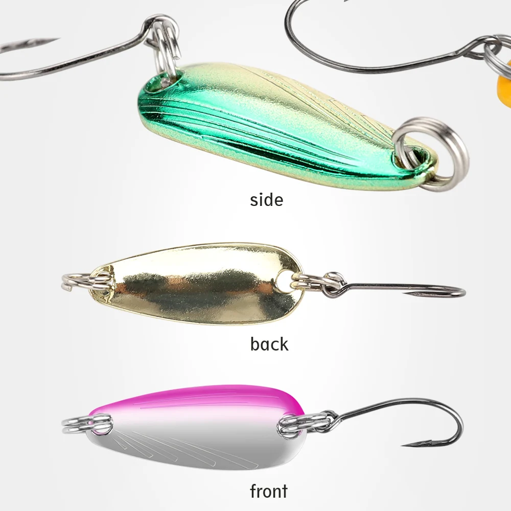 DAGEZI-Juego de Señuelos de Pesca de cuchara de Metal, 12 unids/lote, cebo giratorio, aparejos de Pesca, cebo duro - imagen 3