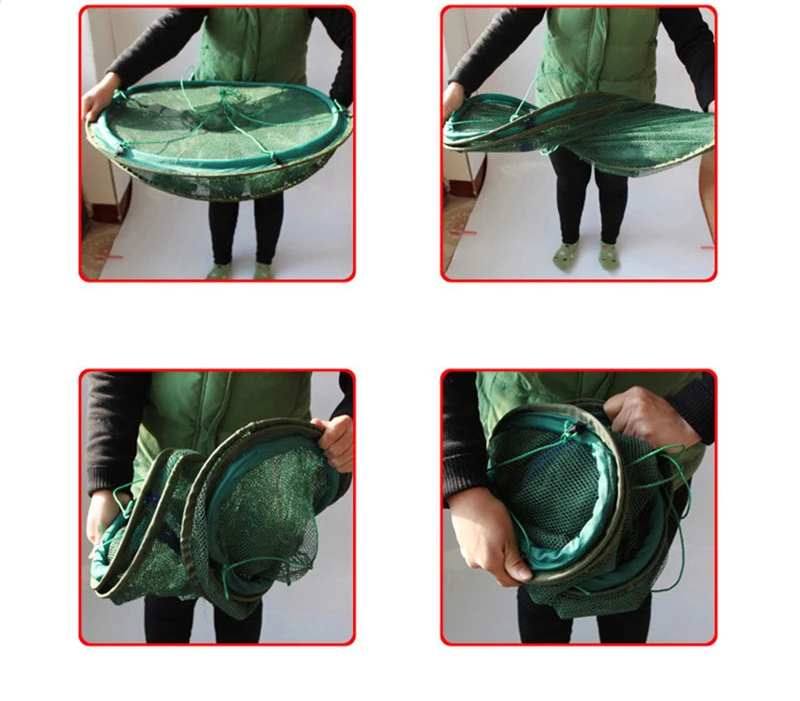 Red de pesca automática para camarones, trampa de doble capa con 13/15 agujeros, cebos para camarones, pececillos, cangrejo, malla fundida, herramientas T45 - imagen 5