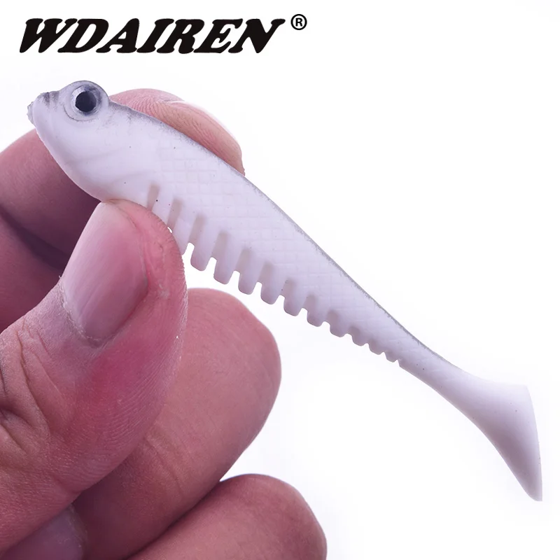 Señuelos blandos de silicona, anzuelos de 80mm y 4g, jig Swimbaits, cebo Artificial de carpa, aparejos de pesca, 10 unids/lote - imagen 3