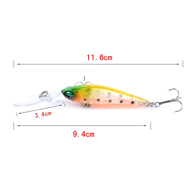 Señuelos de Pesca de 95mm y 6,5g, de 6 colores pececillos señuelo de, cebo duro de alta calidad, Crankbait, Wobbler, aparejos de pesca, venta al por mayor, PR-591, 1 ud. - imagen 4
