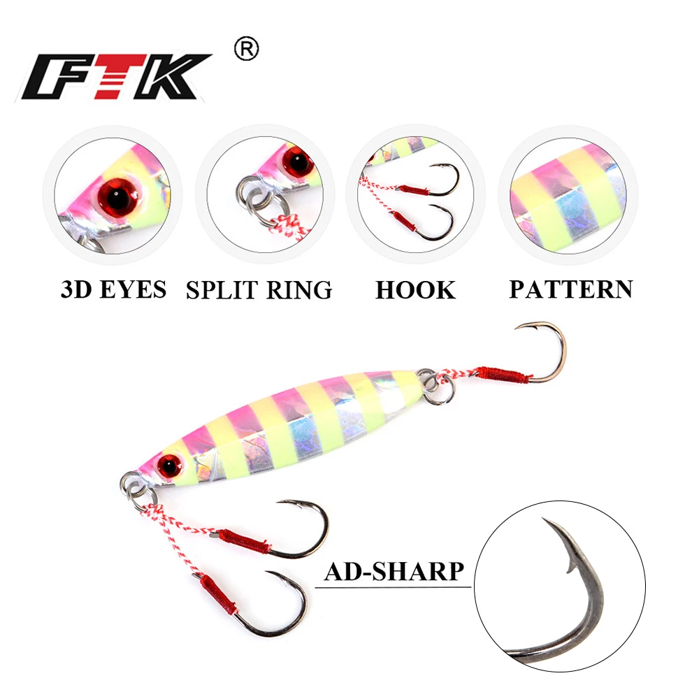 FTK Señuelo Jig Luminoso para Jigging Sardina – Gancho Asistencia - imagen 5