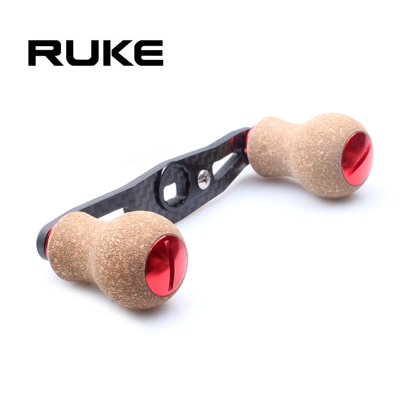 Ruke nuevo mango de carrete de pesca de fibra de carbono para Shimano D/A tipo Baitcasting con perilla de corcho tamaño del agujero 7*4/8*5mm longitud 90mm - imagen 2