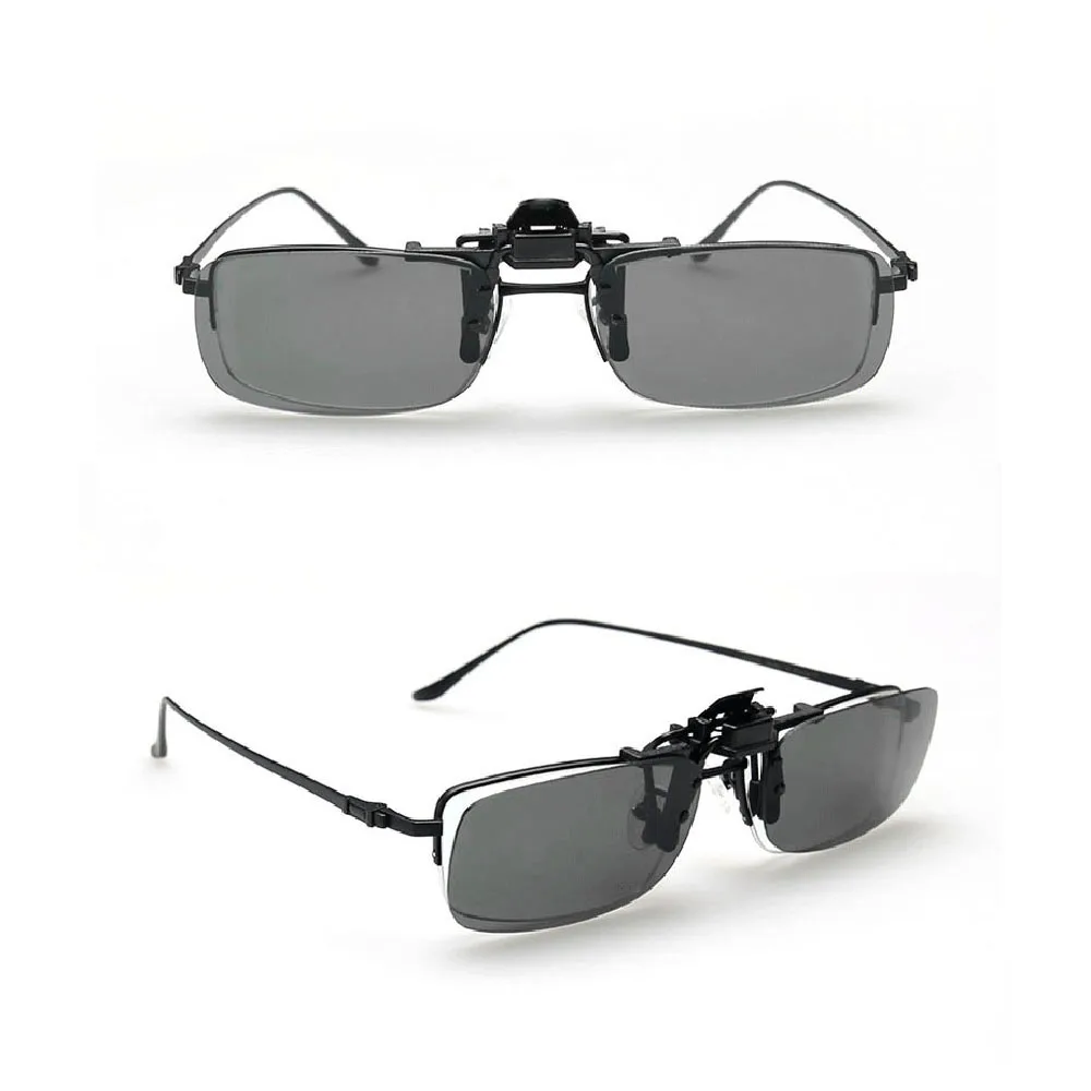 Gafas de sol polarizadas fotocromáticas para hombre, lentes fáciles de voltear hacia arriba, con Clip, para pescar, conducir por la noche, herramienta gris - imagen 5