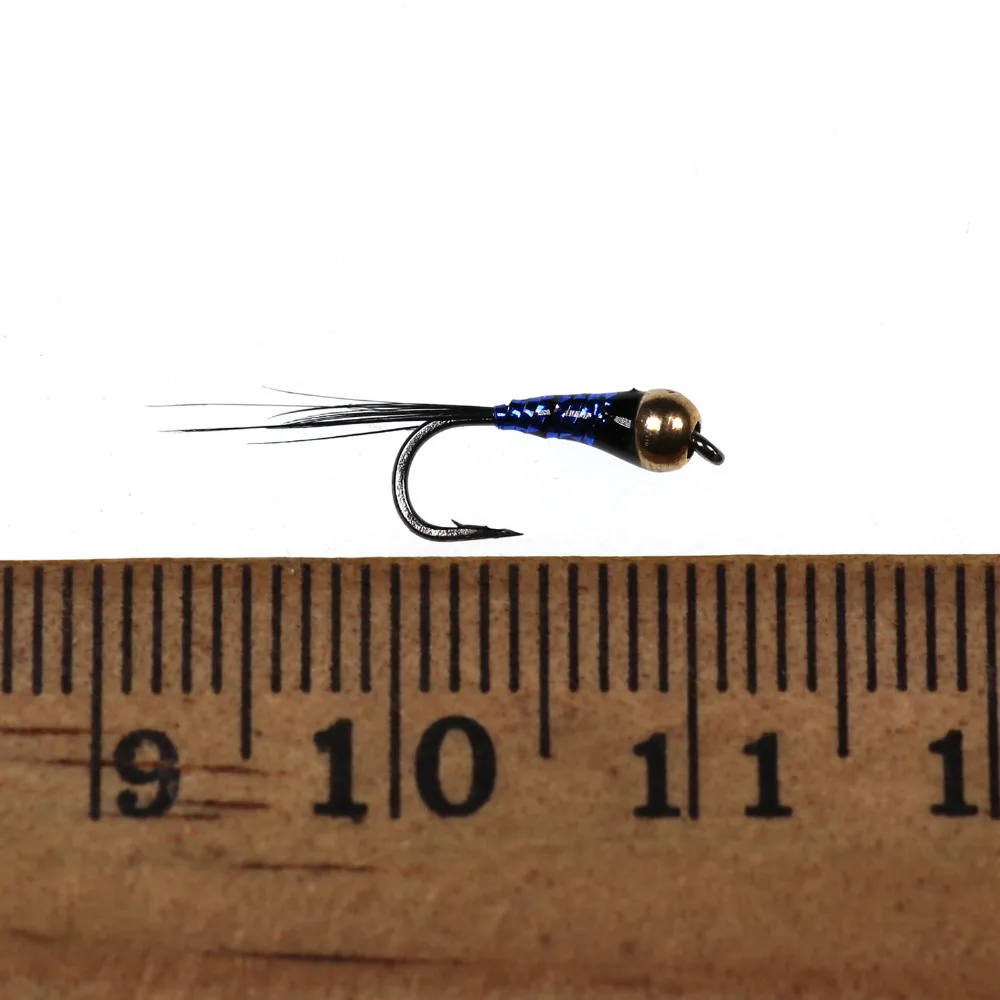 Bimoo-anzuelo de pesca de hundimiento rápido, cabeza de cuentas de latón, epoxi, ninfa, trucha, Bluegill, 6 piezas, #14 - imagen 2