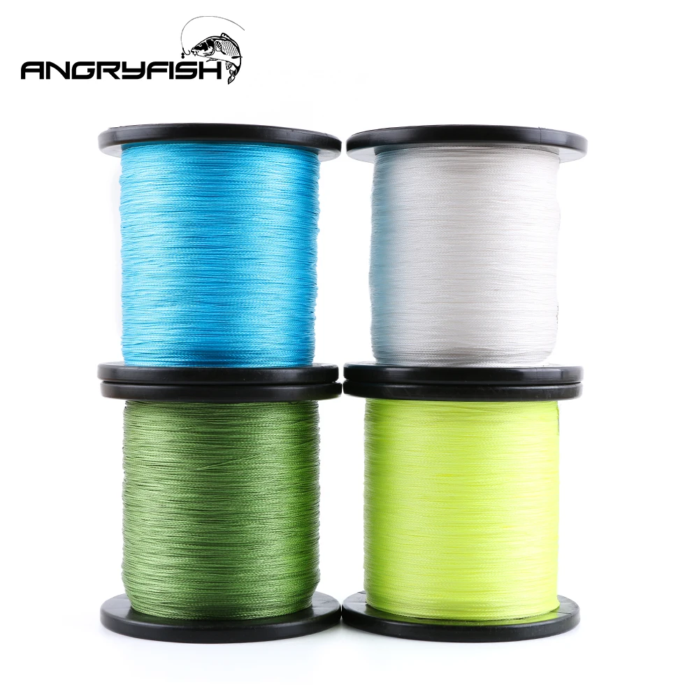 Angryfish 4X 1000M hilo de pescar trenzado Super PE línea fuerte resistencia 12LB-80LB