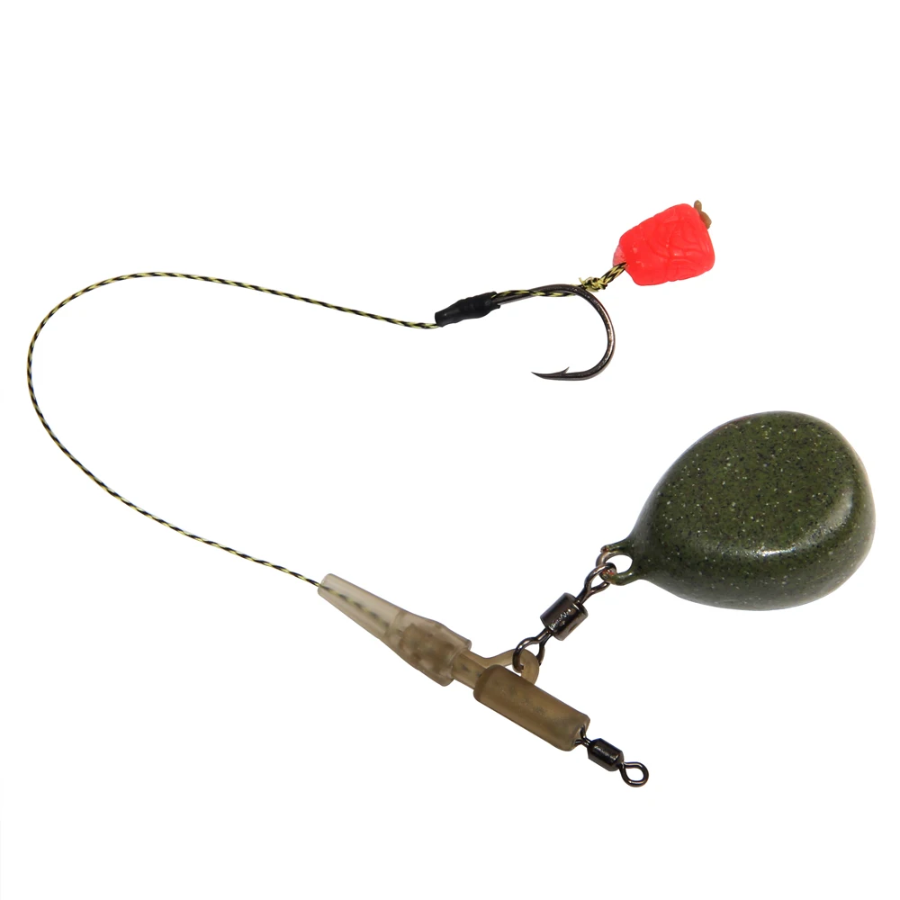 Kit de aparejos de pesca de carpa, 60 piezas, con pasadores, tubos de goma de cola, giratorios de pesca mate y Clip de plomo de seguridad - imagen 5