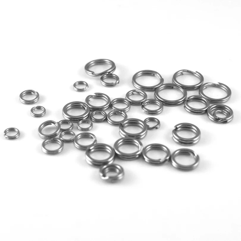 MNFT 50 Uds pesca aplastada doble anillo redondo doble capa señuelo duro conector de cebo doble bucle cambio rápido O rig - imagen 5