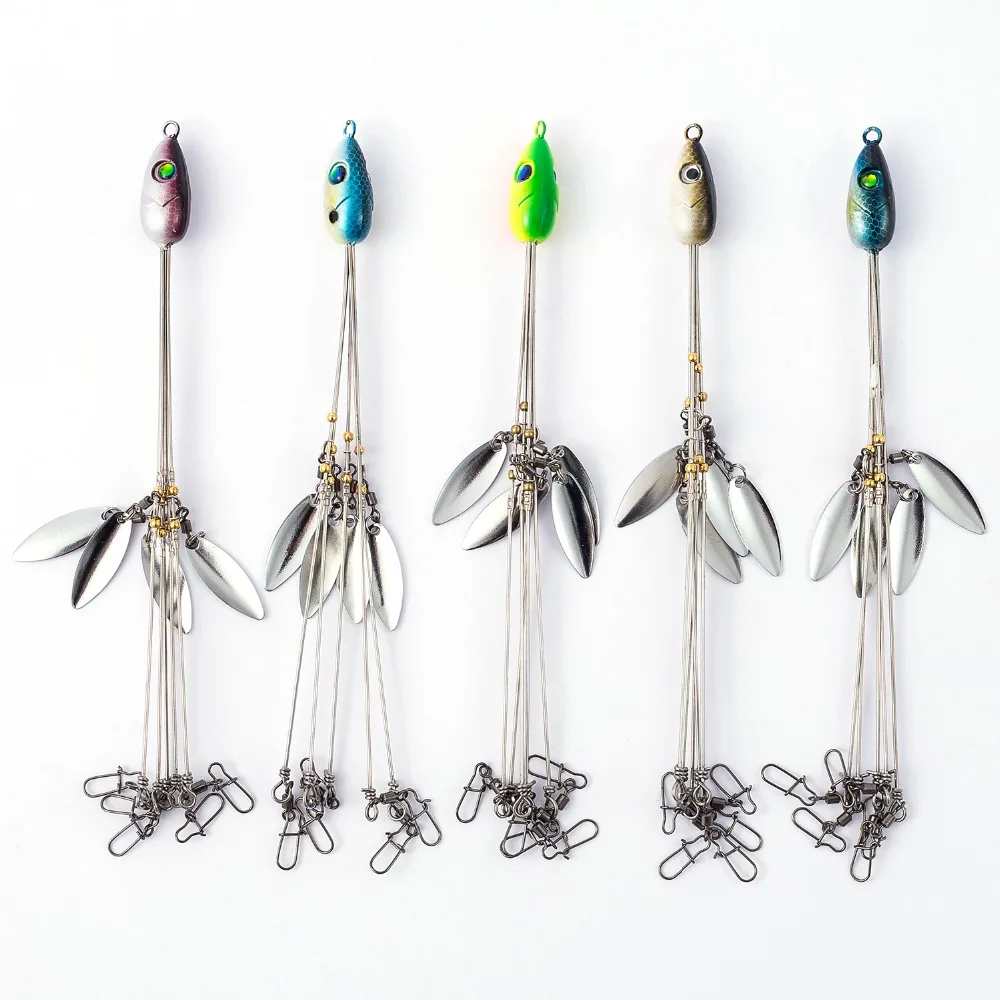 Bassdash paraguas señuelo de pesca Rig 5 brazos Alabama Rig cabeza cebo de natación pesca de lubina grupo señuelo Snap giratorio Spinner, 18g - imagen 3