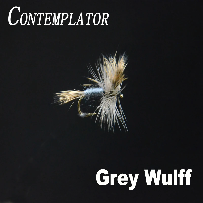 CONTEMPLATOR 5 unids/caja gris Wulff silueta realista Mayfly dun moscas secas robustas 12 # Cebo artificial para pesca con mosca Ephemera danica