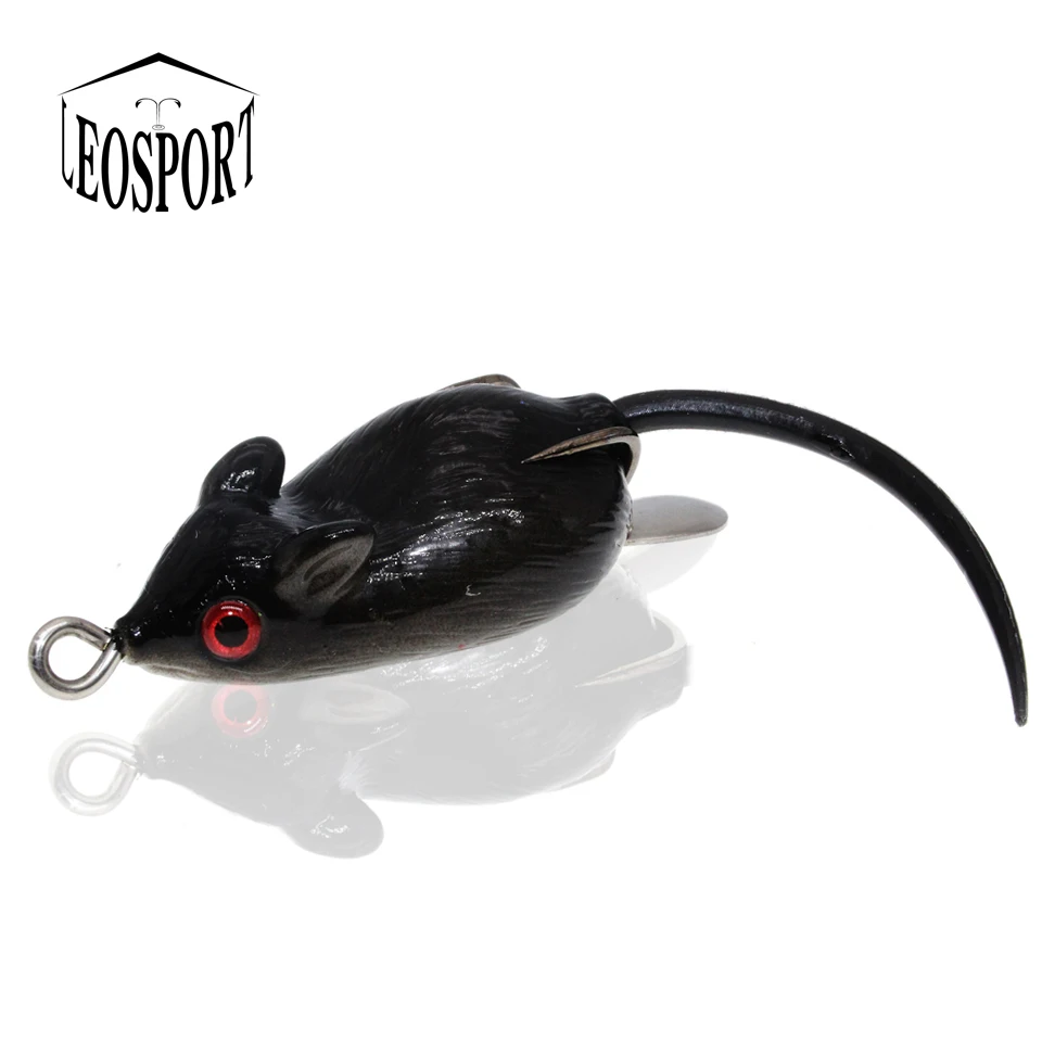 Señuelo de ratón de pesca de 5cm y 9,5g, anzuelos triples, rana de Rayo de agua superior, manivela Artificial fuerte y suave, 1 ud. - imagen 5