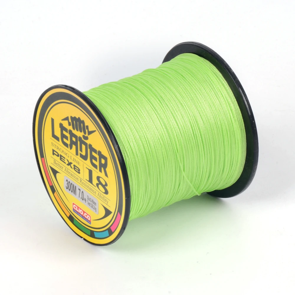 Línea de pesca con mosca trenzada, 300m, 8 soportes, alambre de pescado Multifilamen japonés, 10LB, 20LB, 30LB, 40LB, 50LB, 60LB, 70LB, pesca verde fluorescente - imagen 2