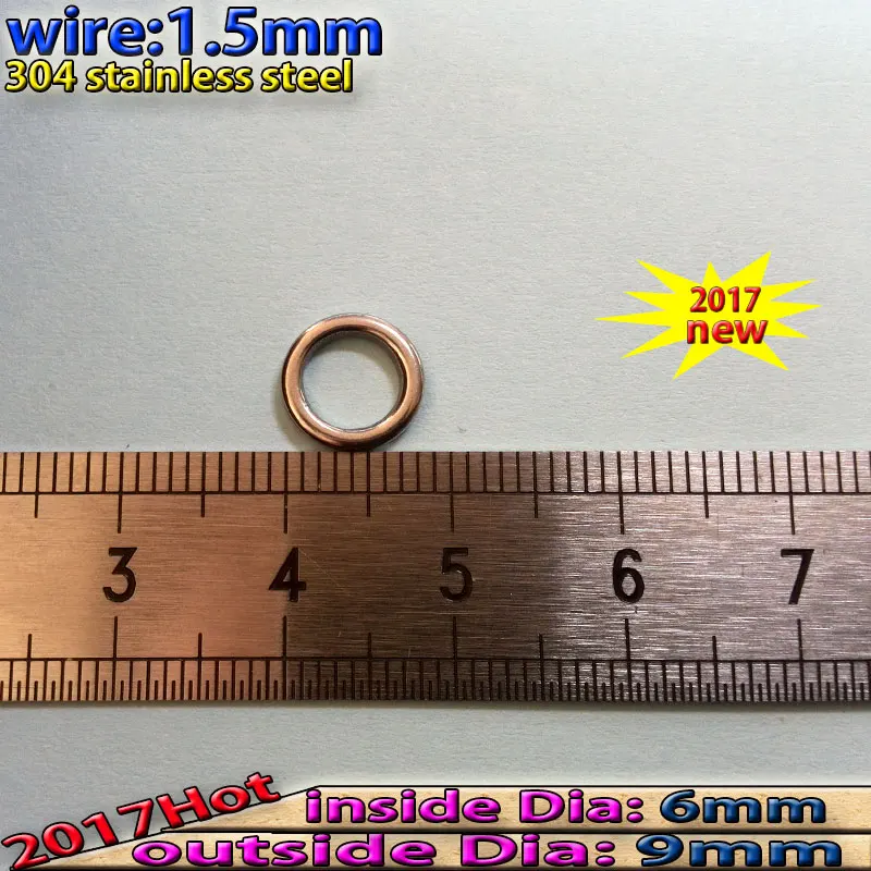 2025 nuevo anillo sólido de pesca cantidad: 80 unids/lote prueba 268 KG tamaño: 1,5mm * 6mm * 9mm buena acero inoxidable 304 de alta calidad - imagen 2