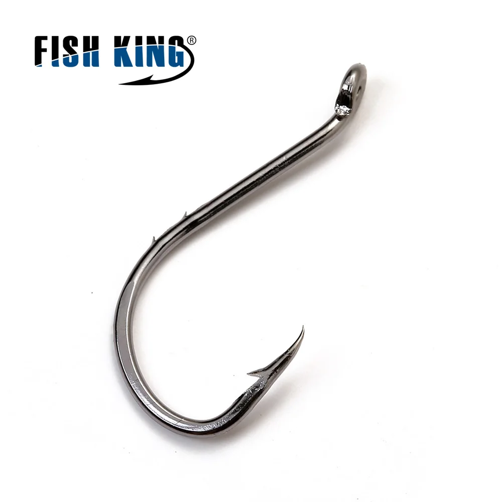 FISH KING-anzuelo de pesca de acero con alto contenido de carbono, 50 piezas, 92155, 3/0 #-1/0 #1 #-7 #, cebo afilado, señuelo de púas, aparejos de pesca - imagen 4