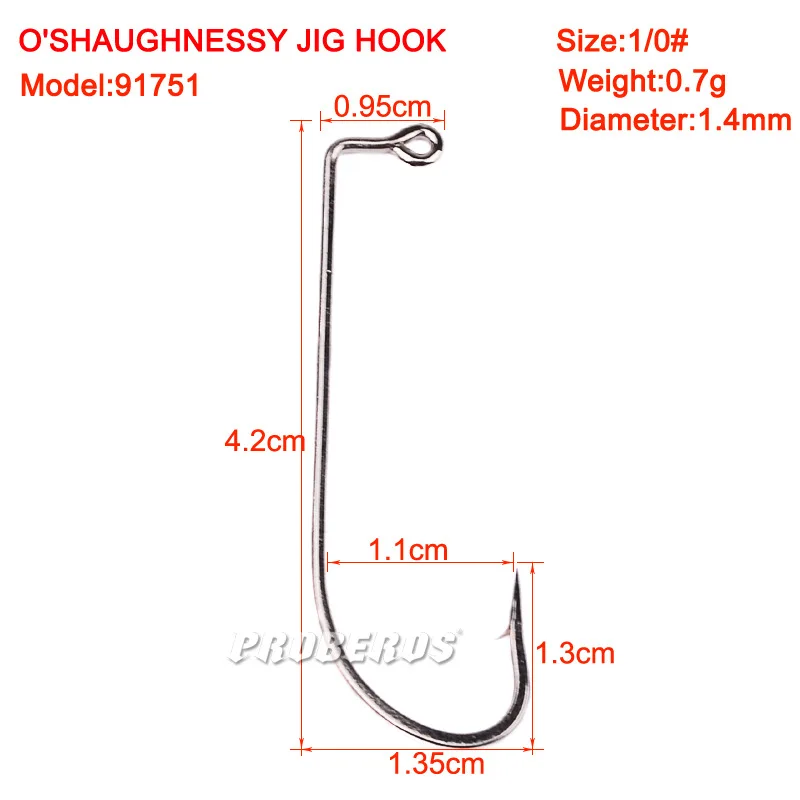 Descubra el modelo de jig gancho O'Shaughnessy 91751 diseñado para aplicaciones de pesca versátiles con su estructura duradera y liviana