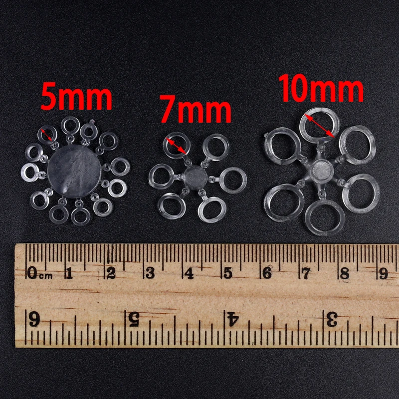 Bimoo-bandas elásticas para cebos, anillos de goma para pesca de carpa, transparentes, de 5mm, 7mm y 10mm, 72 Uds. - imagen 3
